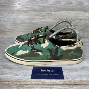 Vans Authentic Green Camouflage Low-Top Shoes size 9